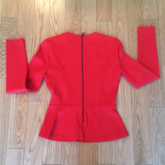BCBG MaxAzria Bianka Cutout Zip-Back Peplum Top - Picture 6 of 8